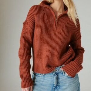 Lucky Brand Rust Cowl Neck Sweater Sz xl